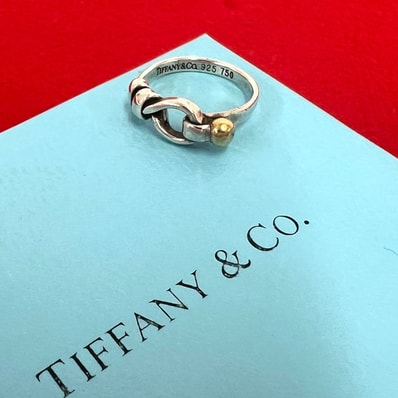 TIFFANY&Co. ティファニー フック&アイ リング シルバー925 K18イエローゴールド リング・指輪 8号 シルバー
34085