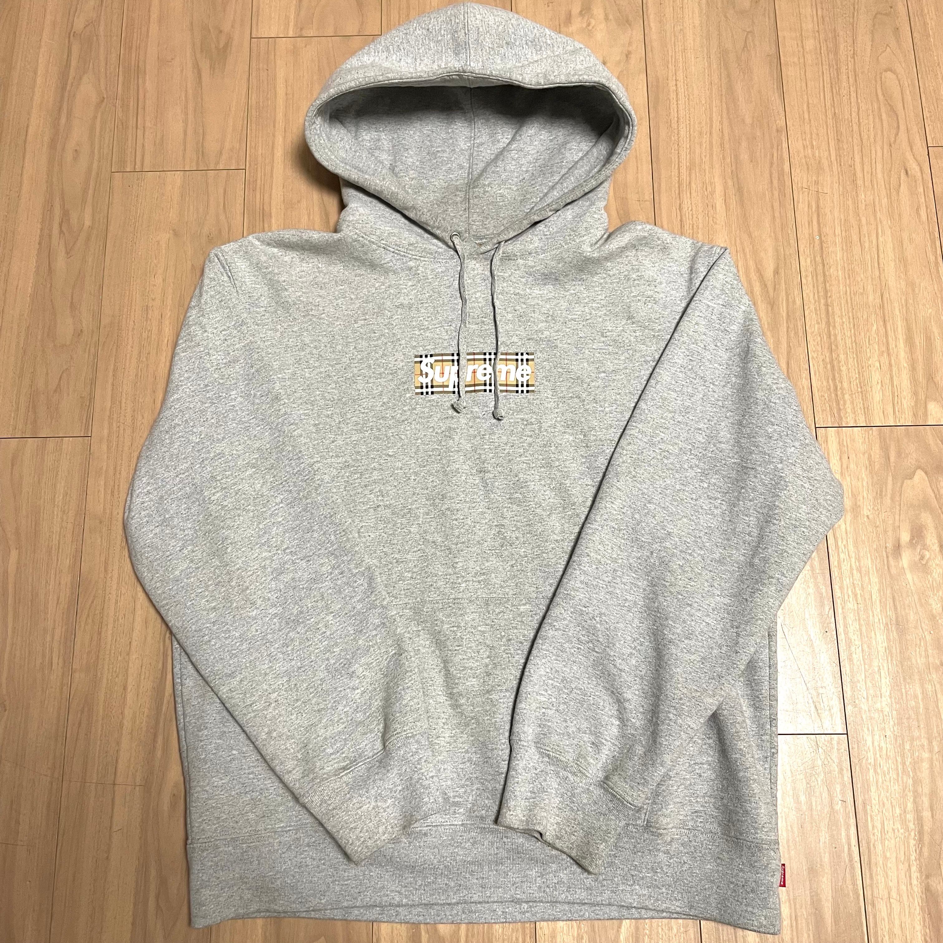Supreme / Burberry Box Logo Hooded Sweatshirt "Heather Grey"