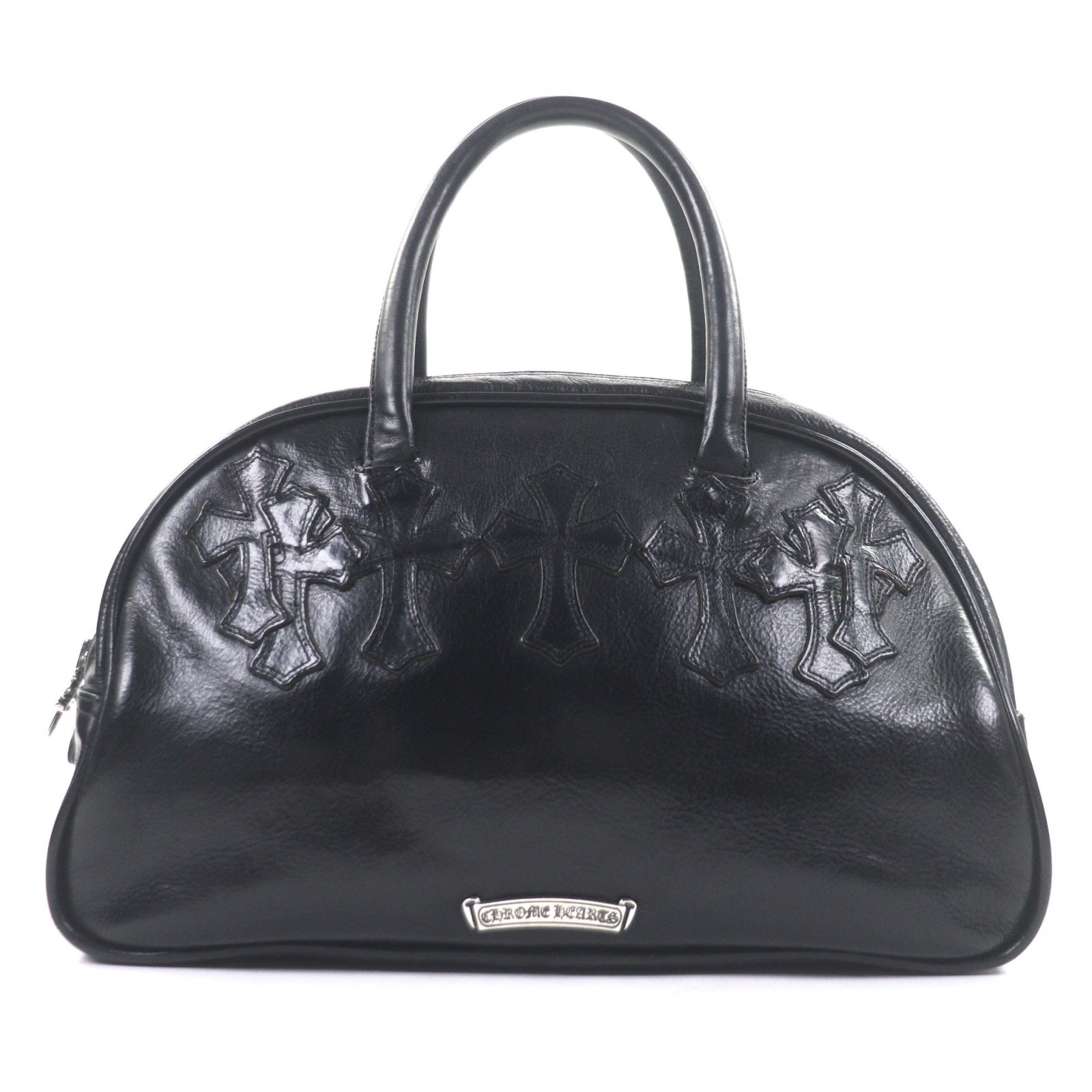 Chrome Hearts Leather Cross Patch SM Gym Bag "Black"