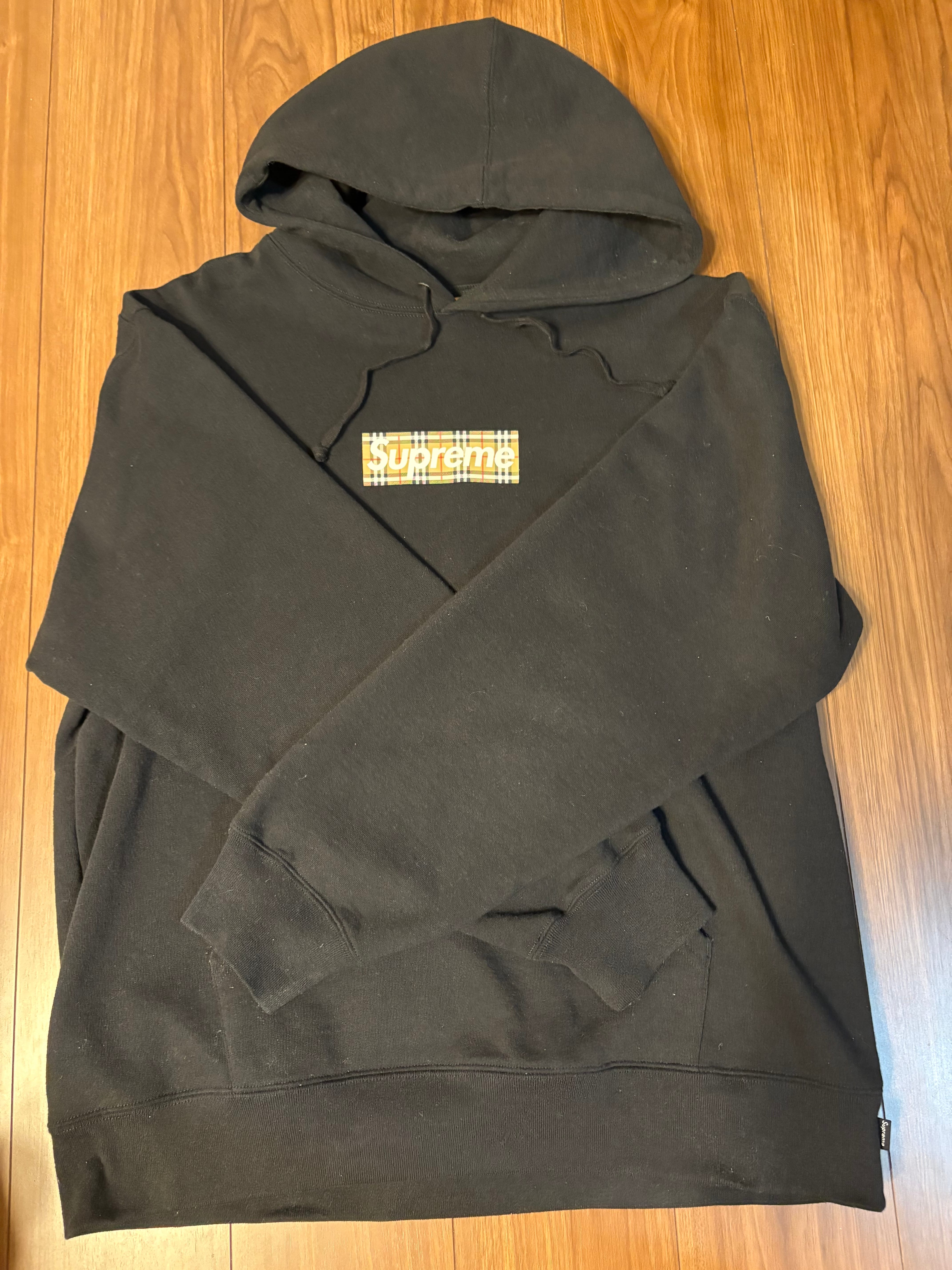 Supreme x Burberry Box Logo Hooded Sweatshirt "Black"