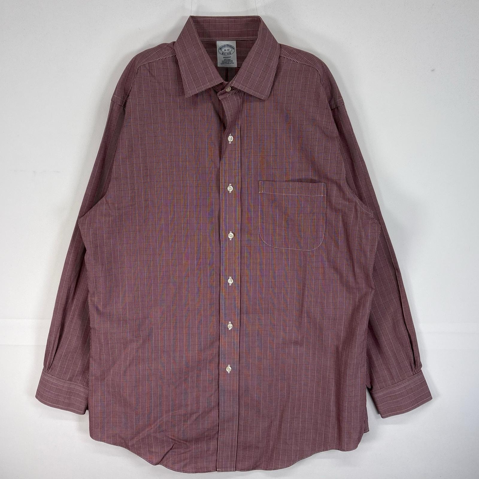 古着 ブルックスブラザーズ Brooks Brothers 長袖シャツ REGENT 胸ポケ カラーステイ L レッド系 チェック メンズ