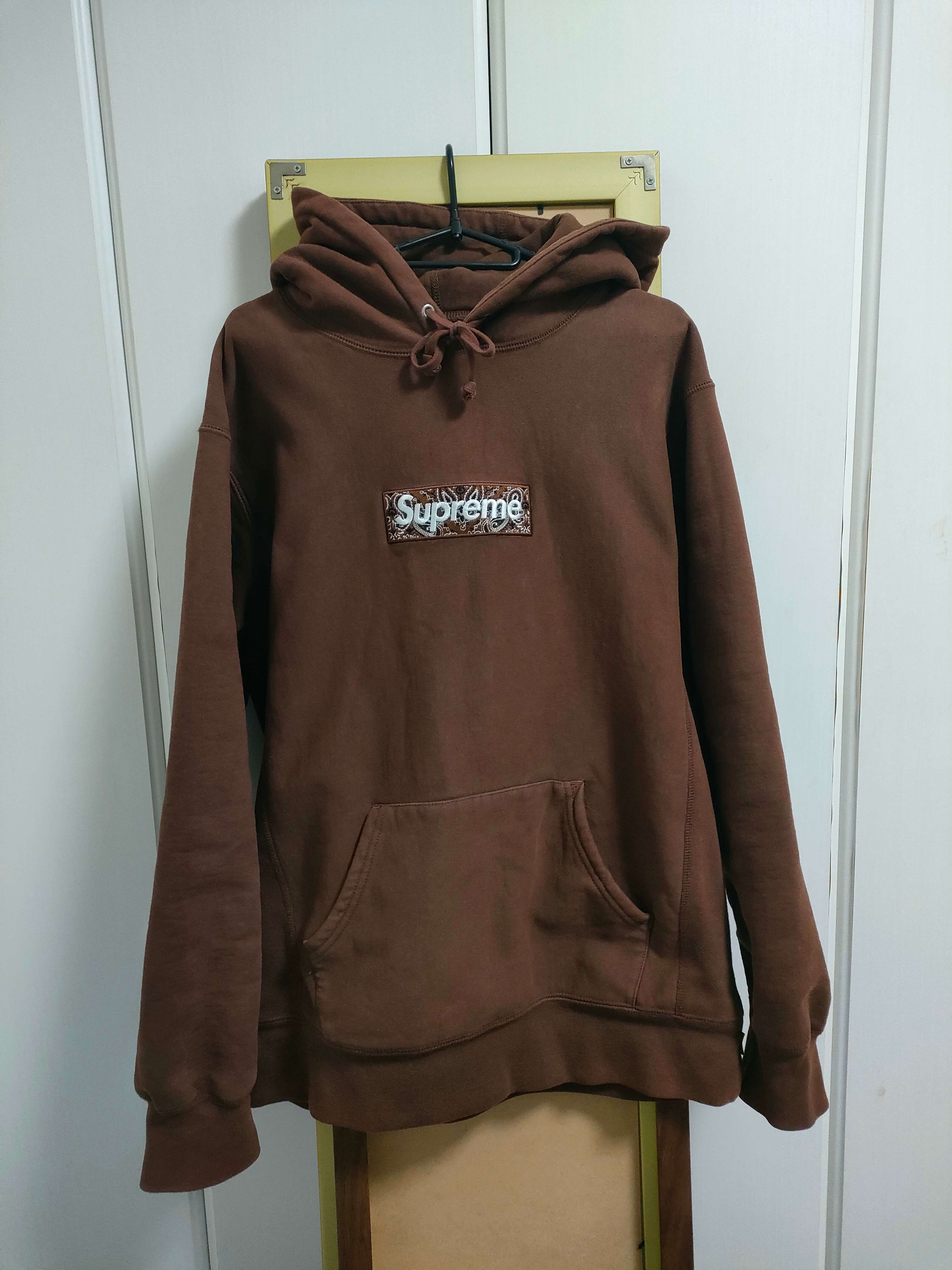 Supreme Bandana Box Logo Hooded Sweatshirt "Brown"