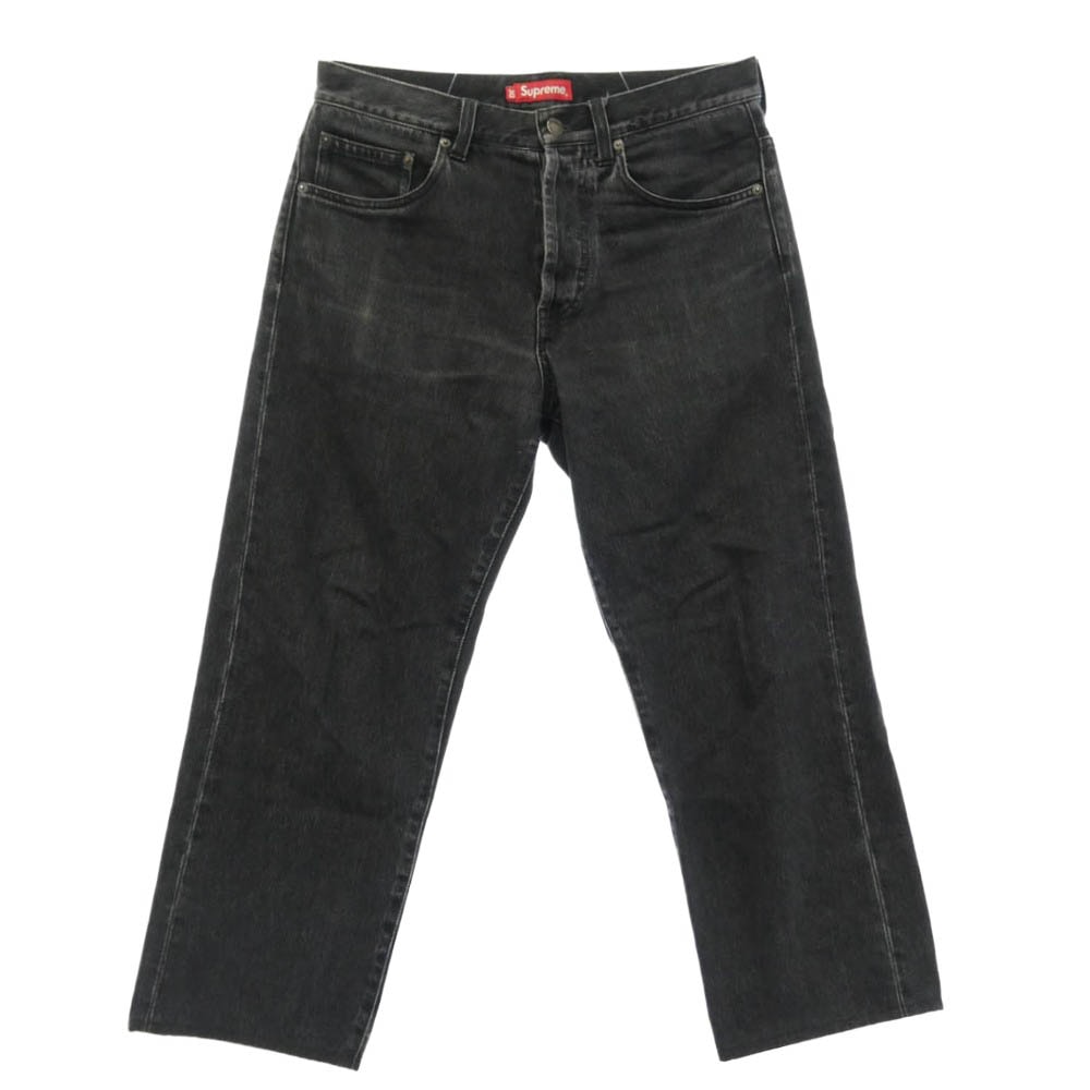 Supreme シュプリーム 24SS Regular Jean レギュラー ジーンズ バックポケット スター 刺繍 ブラック デニム パンツ W30 ブラック系 30【中古】