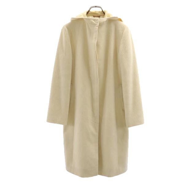 Burberrys Blue label バーバリーズブルーレーベル 90s オールド アンゴラウール フーデット コート 38 ホワイト系