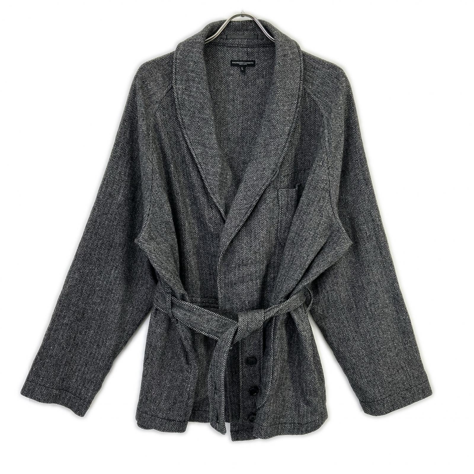 エンジニアードガーメンツ 24AW グレー Smoking Jacket スモーキングヘリンボーンジャケット L