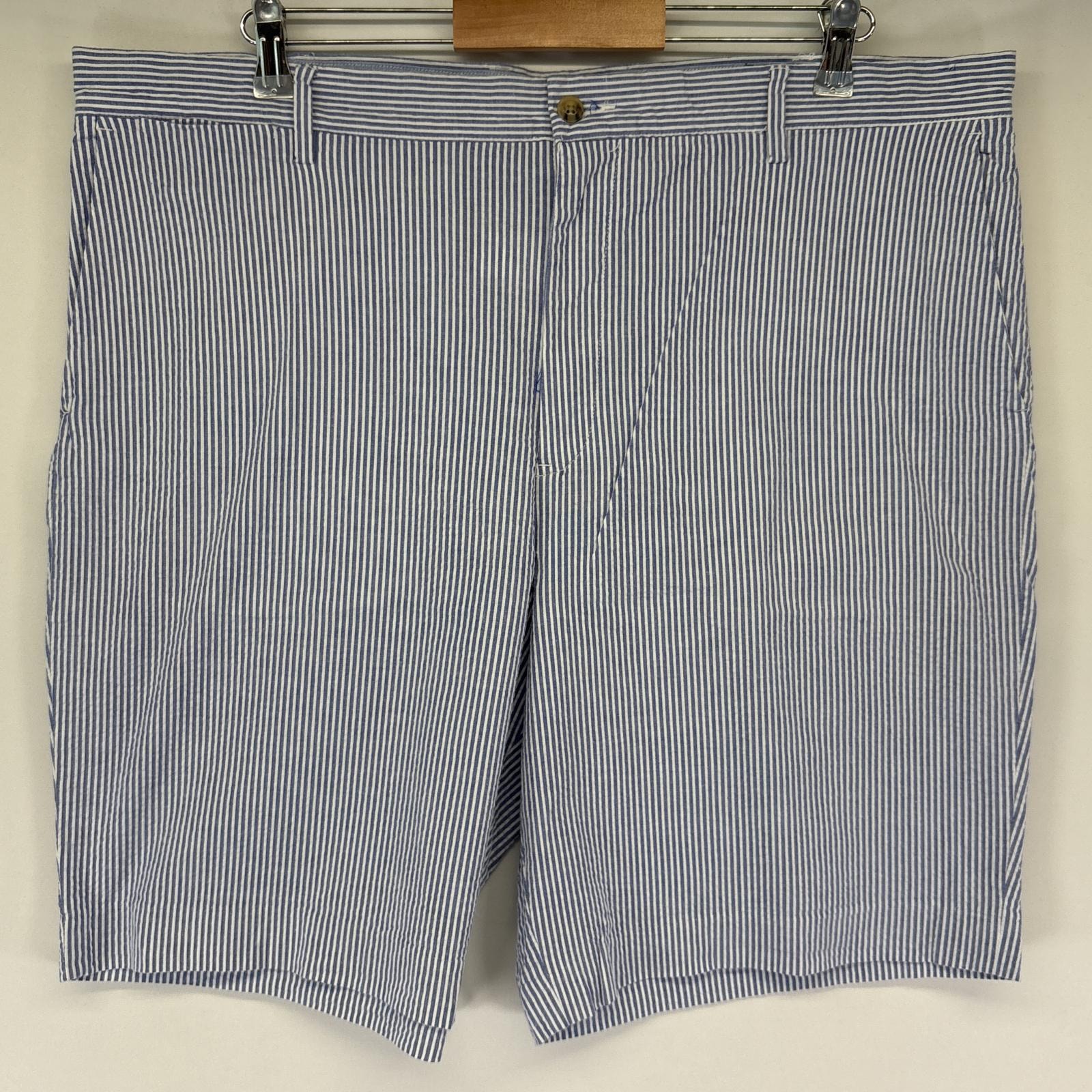 古着 ポロ・ラルフローレン POLO RALPH LAUREN ショートパンツ ストライプ 半ズボン ハーフパンツ 大きいサイズ ワンポイント w40 ブルー メンズ