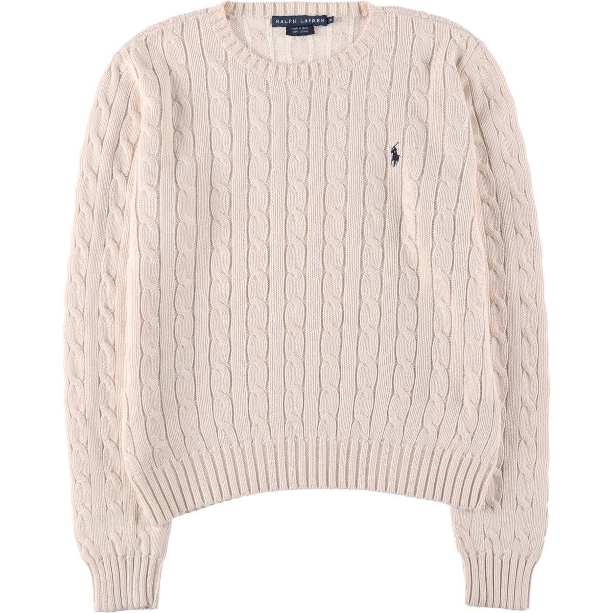 古着 ラルフローレン Ralph Lauren ケーブル編み コットンニットセーター レディースM相当/eaa434119