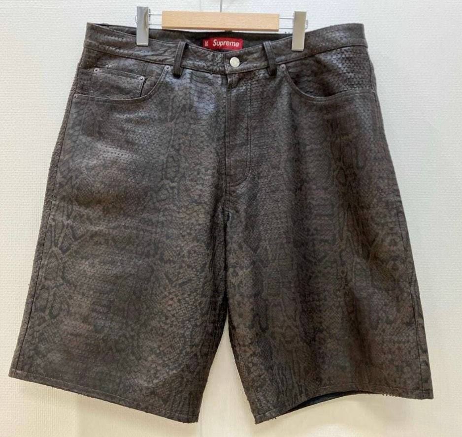 Supreme Baggy Leather Short "Snakeskin" (25SS)