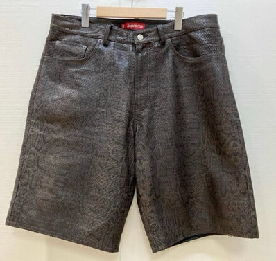 Supreme Baggy Leather Short "Snakeskin" (25SS)