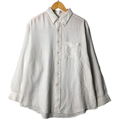 古着 ブルックスブラザーズ Brooks Brothers Est.1818 長袖 リネン ボタンダウンシャツ メンズXL相当/eaa570330