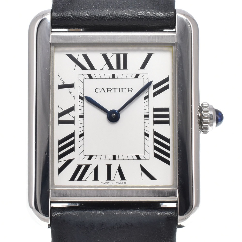 カルティエ CARTIER WSTA0030 タンクソロ シルバー クォーツ レディース 美品 保証書付き 腕時計 M#151086