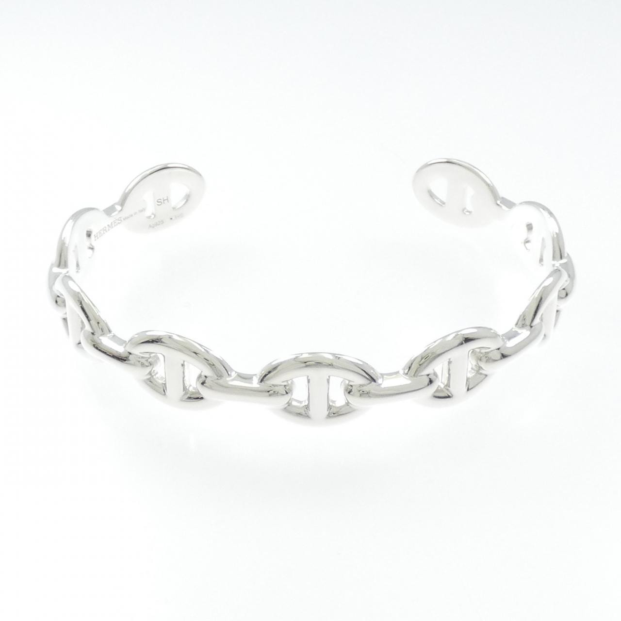 Hermes Chaine D'ancre Enchainee Bracelet Bangle "Silver"