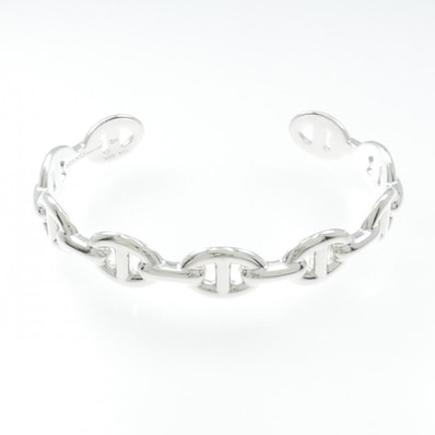 Hermes Chaine D'ancre Enchainee Bracelet Bangle "Silver"