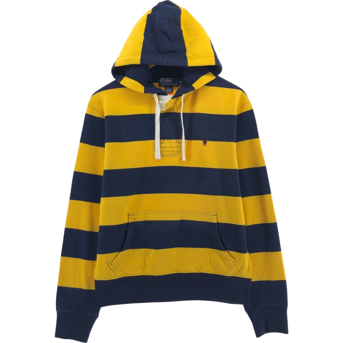 古着 ラルフローレン Ralph Lauren POLO by Ralph Lauren ボーダー柄 ワンポイントロゴスウェットシャツ トレーナー メンズM相当/eaa543247