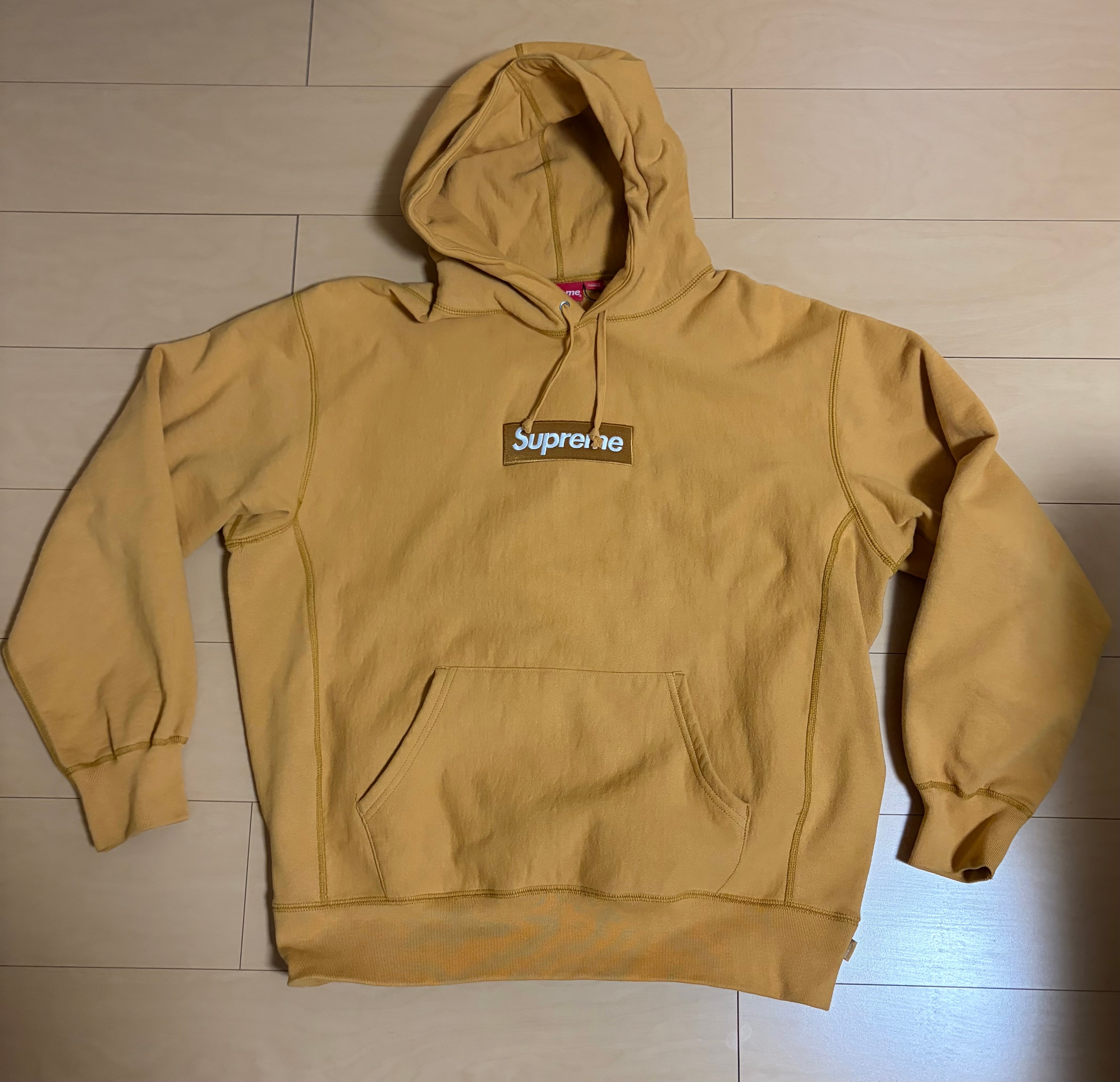 Supreme Box Logo Hooded Sweatshirt "Light Mustard" (21FW)