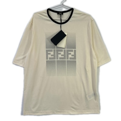 フェンディ FAF715 AR5B 23年 ホワイト ズッカ柄グラデーション 半袖 Tシャツ S