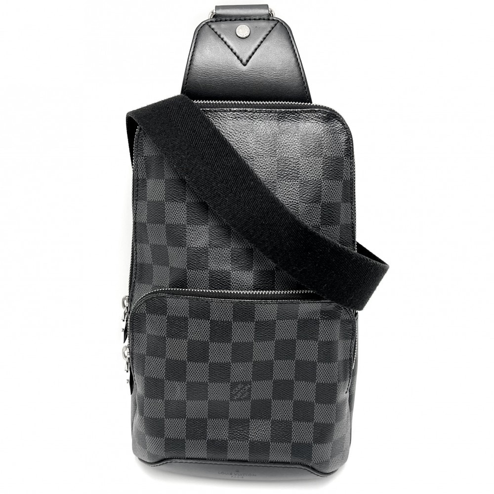 LOUIS VUITTON ルイヴィトン ボディバッグ アヴェニュー スリングバッグ クロスボディバッグ 肩掛け 斜め掛け N41719 ダミエグラフィットキャンバス    ブラック 黒 シルバー金具 メンズ【中古品】