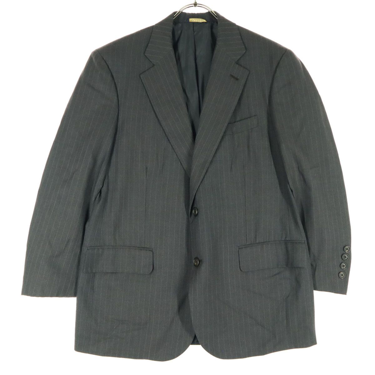 美品 Brooks Brothers ブルックスブラザーズ ストライプ柄 長袖 テーラードジャケット グレー