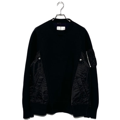 sacai 24SS Sponge Sweat Nylon Twill Pullover "Black"