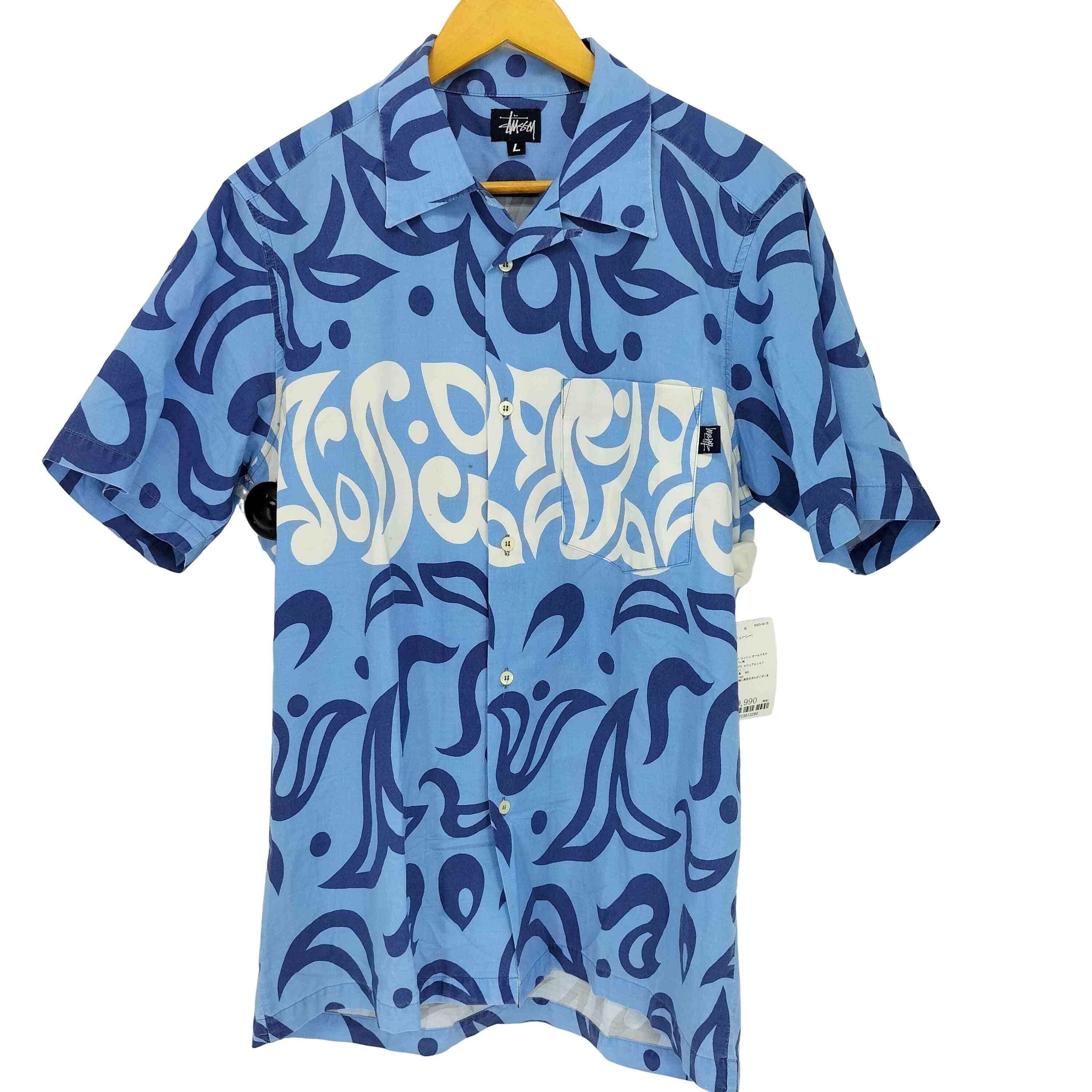 OLD開襟シャツ コットン オールドスケート トライバル柄【1137723913290】