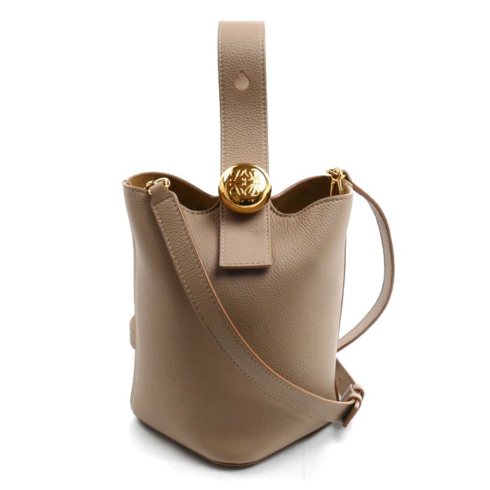 LOEWE ロエベ ペブル バケット ミニ 2Wayショルダーバッグ サンド AANBBBMX02 レディース【中古】【美品】