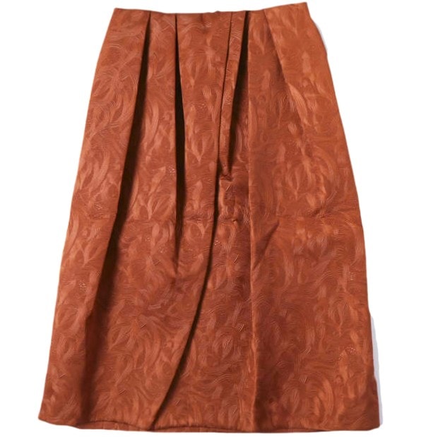 新品 DRIES VAN NOTEN ドリスヴァンノッテン 25AW SONISTA 2162 W.W.SKIRT アラベスク柄 エンボス加工 タックスカート 252-010850-2162-701 36 RUST 定価152,900円 ボトムス g27139