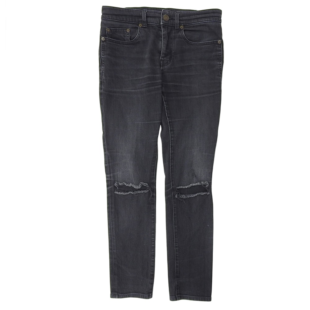 サンローランパリ クラッシュスキニーデニム ボトムス メンズ ブラック 28 470030 Y869L 28