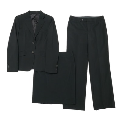 ■美品■BURBERRY バーバリー スーツ サイズ40 3点セット テーラード ブレザー シングルジャケット スラックス タイトスカート ブランド古着【中古】20260720/RB0117