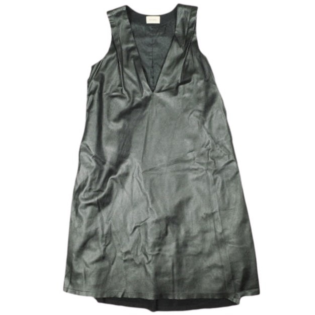 maturely マチュアリー 19AW Vegan Leather Dress ヴィーガンレザードレス 13-26-0803-202 ONE SIZE BLACK BEAMS ノースリーブ ワンピース トップス g25826