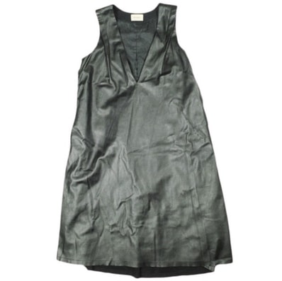 maturely マチュアリー 19AW Vegan Leather Dress ヴィーガンレザードレス 13-26-0803-202 ONE SIZE BLACK BEAMS ノースリーブ ワンピース トップス g25826