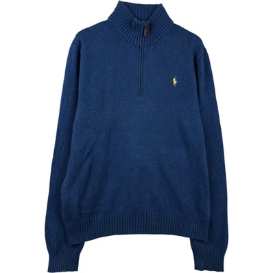 古着 ラルフローレン Ralph Lauren POLO RALPH LAUREN コットンニットハーフジップセーター メンズL相当/eaa380822