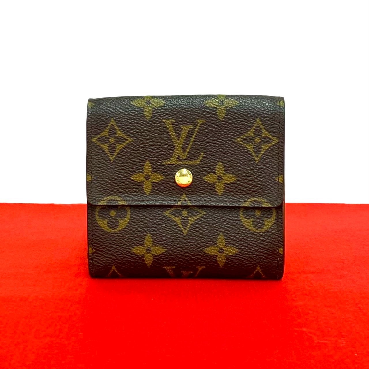 LOUIS VUITTON ルイヴィトン ポルトモネ ビエ カルトクレディ モノグラム レザー PVC 三つ折り財布 ブラウン
 32668