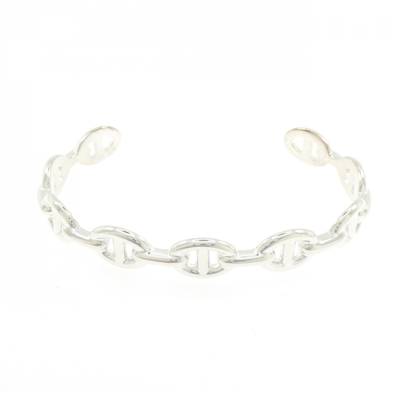 Hermes Chaine D'ancre Enchainee Bracelet Bangle "Silver"