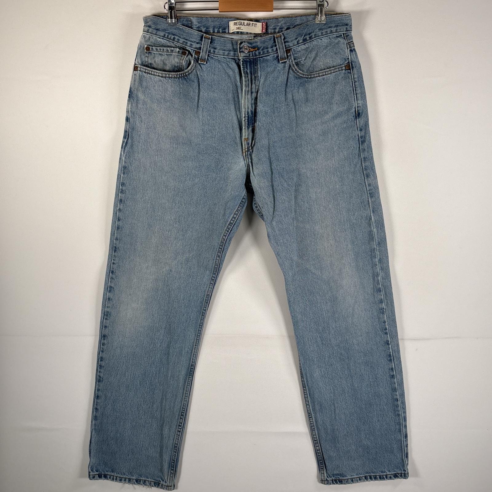 古着 リーバイス Levi's デニムパンツ 505 ブルーデニム ジーンズ ジーパン ストレート 大きいサイズ w36 L32 アイスブルー メンズ