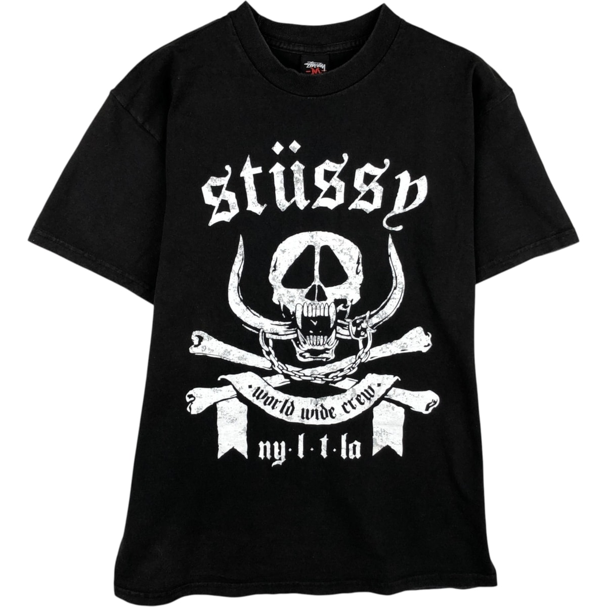 古着 ステューシー STUSSY ドクロ柄 スカル柄 サーフ スケートTシャツ メンズM相当/eaa626060