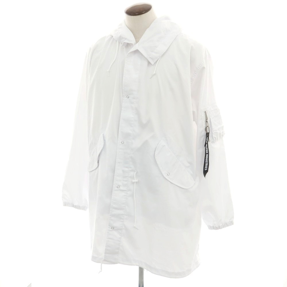 【中古】シーディージー CDG × Alpha ポリエステルコットン モッズコート ホワイト【サイズXL】【ユニセックス】