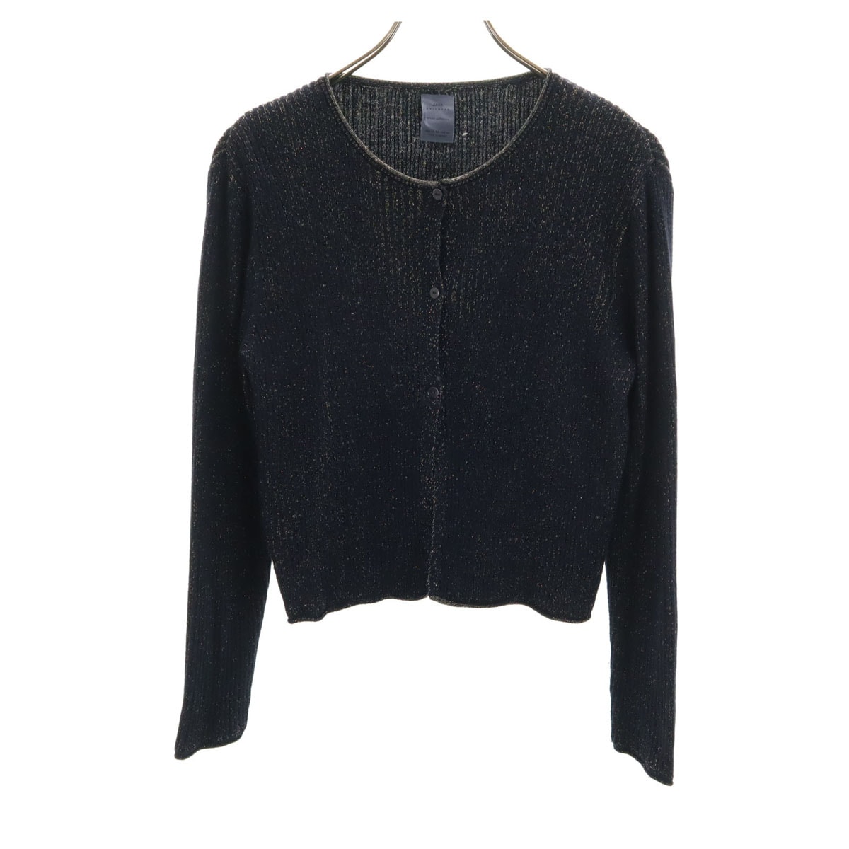 ZARA ザラ 長袖 ラメリブ ニットカーディガン 13-14 ネイビー