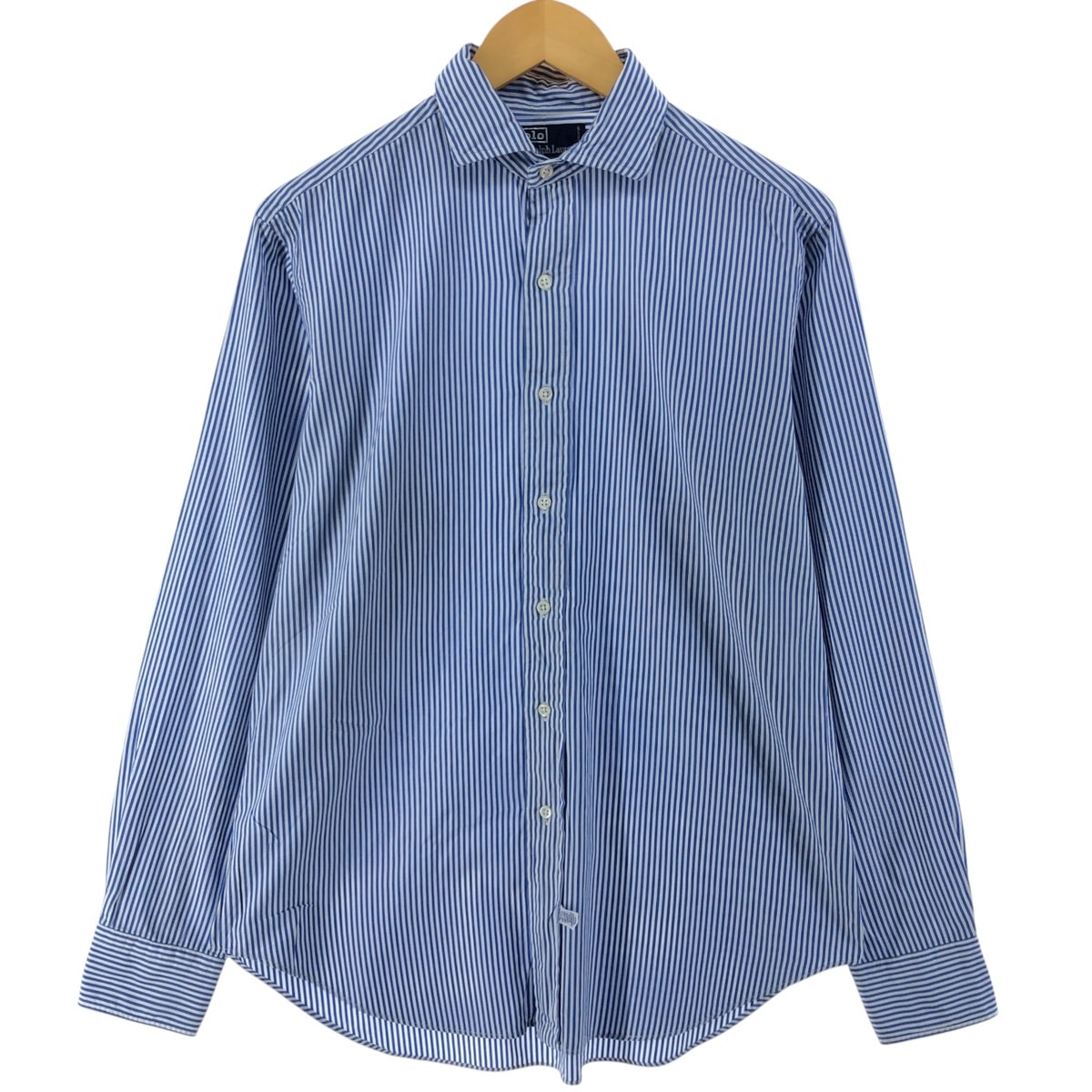 古着 ラルフローレン Ralph Lauren POLO by Ralph Lauren 長袖 コットンストライプシャツ メンズM相当/eaa534736