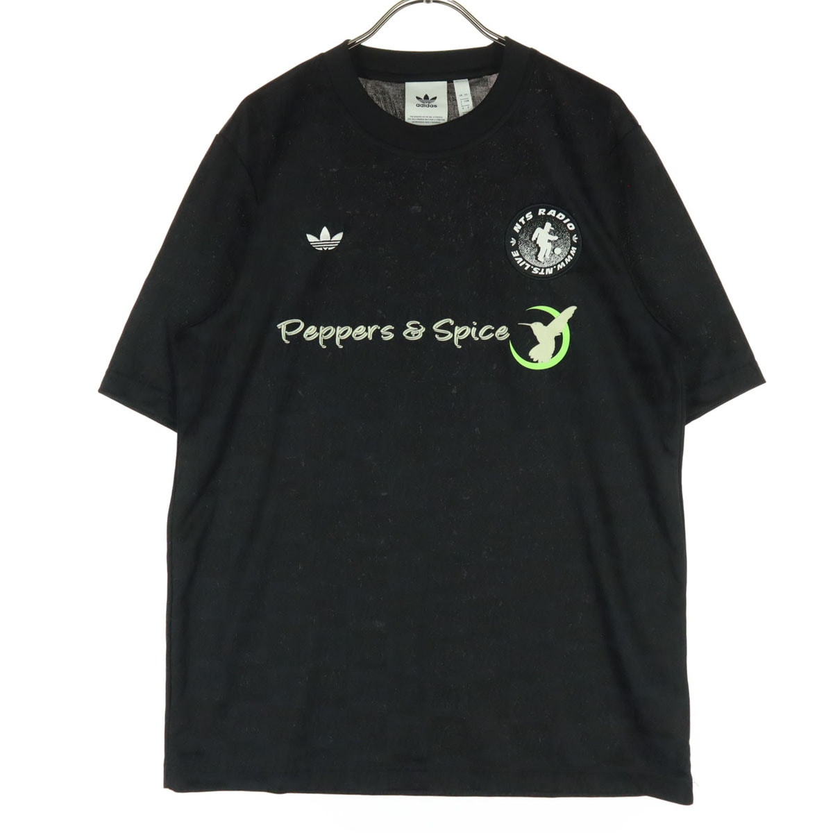 美品 adidas アディダス NTS RADIOコラボ トレフォイル 半袖 クルーネック Tシャツ L ブラック