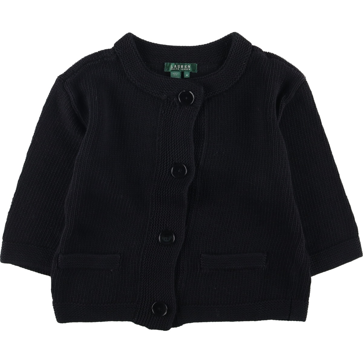 古着 ラルフローレン Ralph Lauren LAUREN ローレン 七分袖 クロップド丈 コットンニットカーディガン レディースM相当/eaa585949