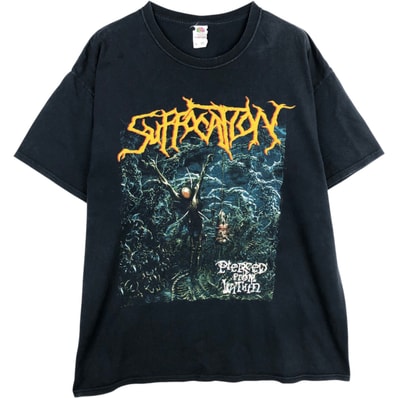 古着 フルーツオブザルーム FRUIT OF THE LOOM SUFFOCATION サフォケイション バンドTシャツ バンT メンズXL相当/eaa636400