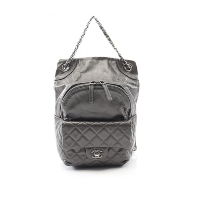 シャネル CHANEL マトラッセ リュックサック バックパック バッグ カーフ(牛革) レディース グレー系 【中古】