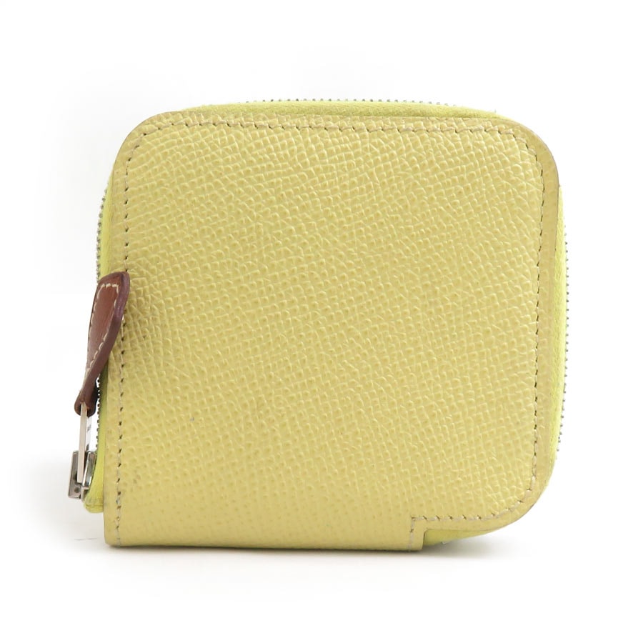 エルメス HERMES コインケース アザップコンパクト シルクイン ヴォーエプソン ジョーヌプッサン ユニセックス【中古】 r10703a