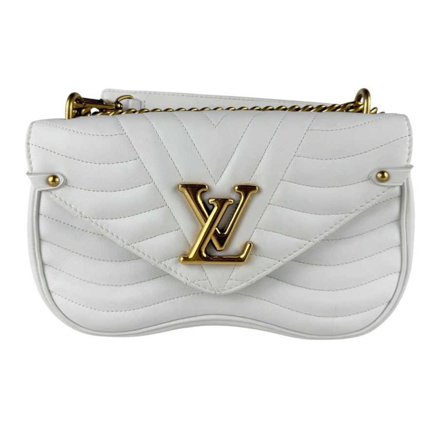 ルイ ヴィトン LOUIS VUITTON ショルダーバッグ ニューウェーブ チェーンバッグMM レザー スノー レディース M51945【中古】 z9888