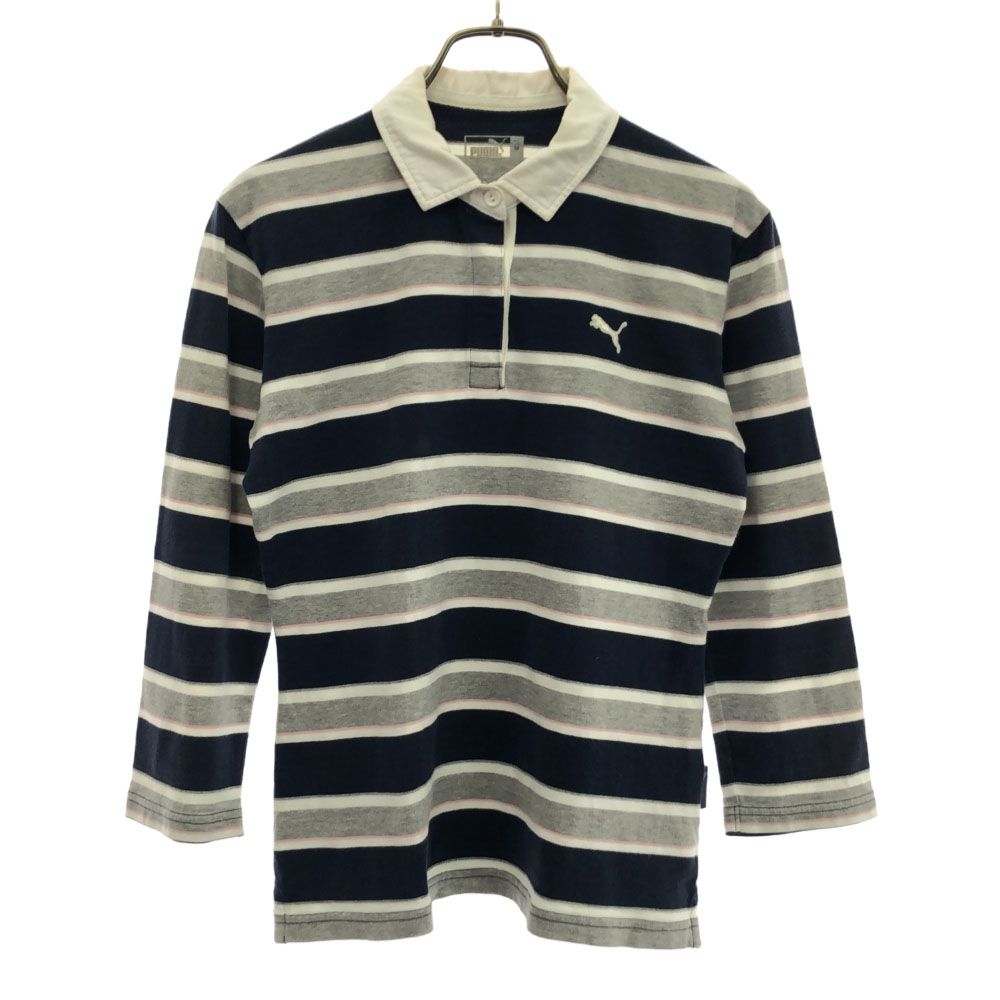 PUMA プーマ ボーダー 7分袖 ポロシャツ