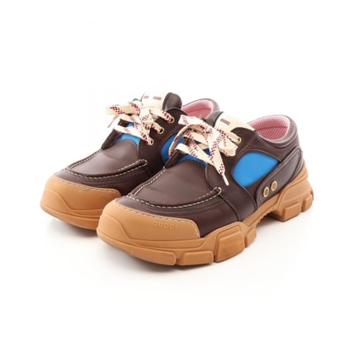 グッチ GUCCI BOATREK スニーカー 靴 レザー ファブリック メンズ ブラウン系 / ブルー系 【中古】