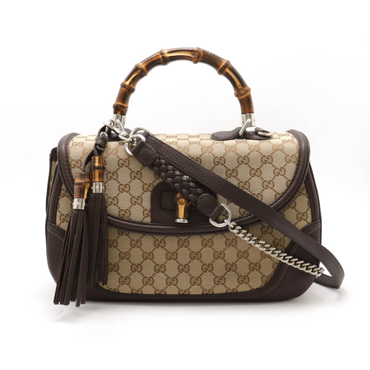 グッチ GGキャンバス バンブー 240241 ショルダーバッグ レディース