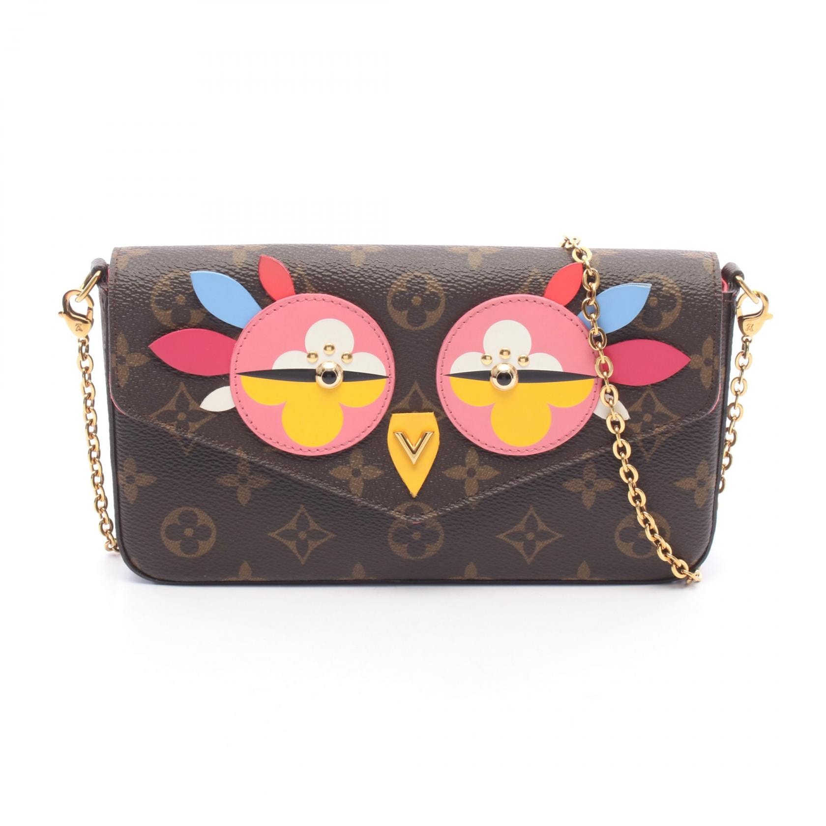 ルイ・ヴィトン LOUIS VUITTON ポシェットフェリシー ハッピーバード ショルダーバッグ バッグ PVCコーティングキャンバス レザー モノグラム レディース ブラウン系 / マルチカラー M62426 【中古】