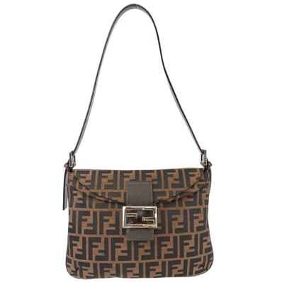 FENDI フェンディ ズッカ ズッキーノ マンマバケット ハンドバッグ キャンバス ブラウン レディース【中古】