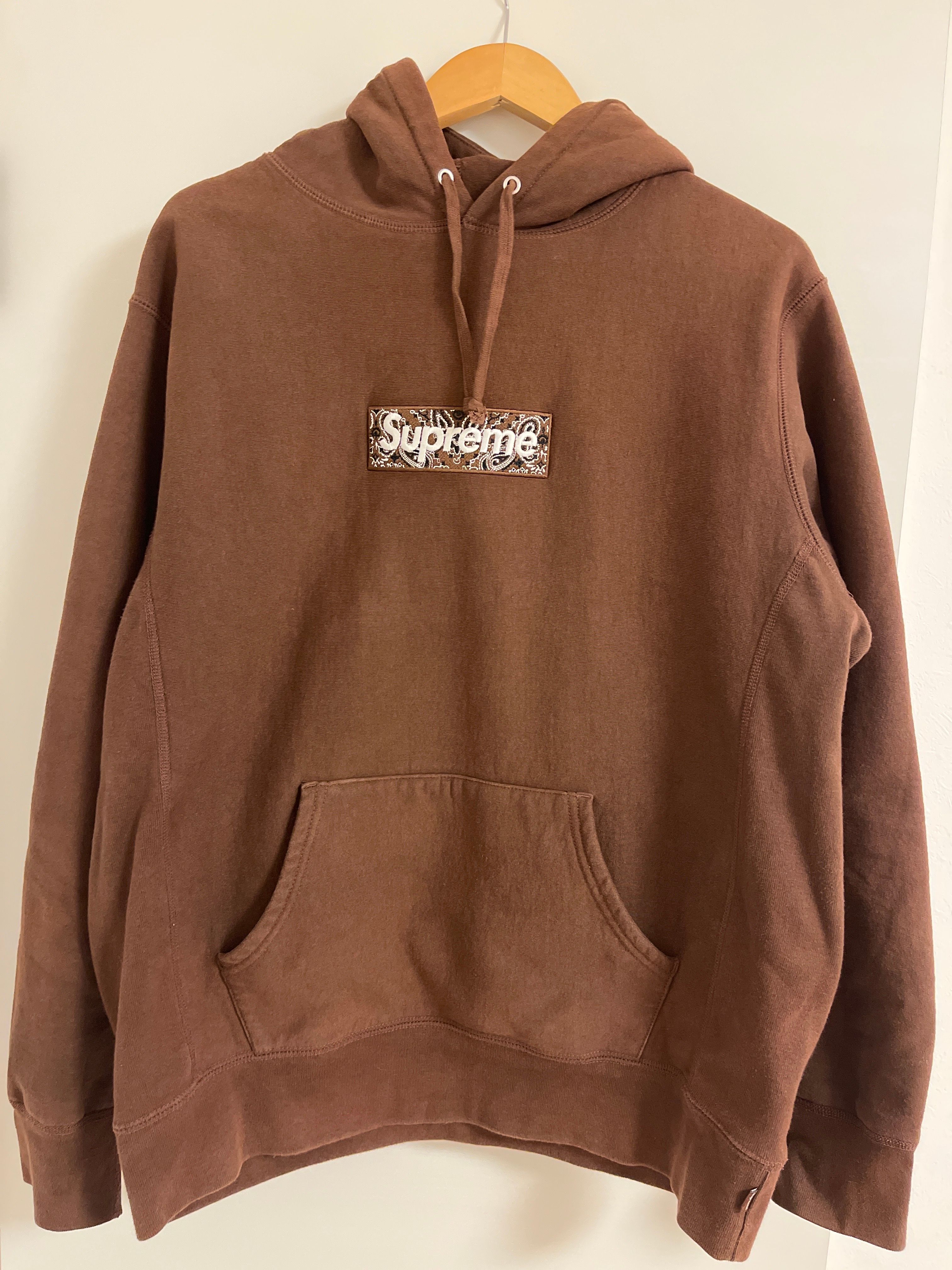 Supreme Bandana Box Logo Hooded Sweatshirt "Brown"